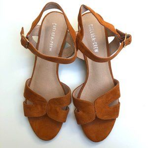 Stacked Wedge Faux Suede Sandal - Never Worn